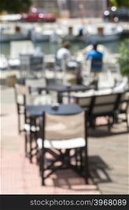 blur outdoor restaurant for background