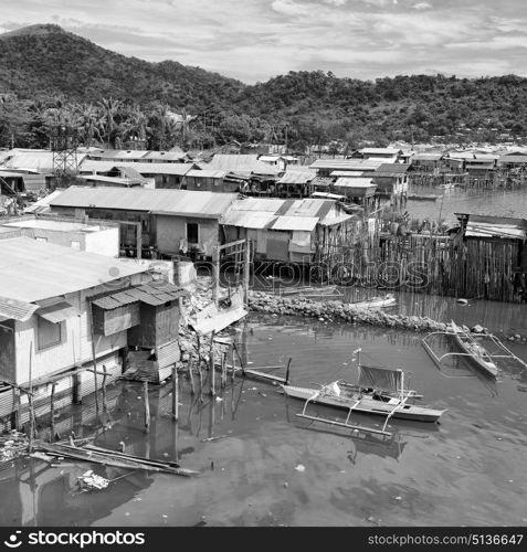 blur philippines house in the slum for poor people concept of poverty and degradations