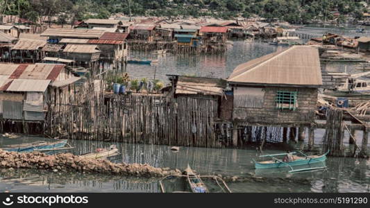 blur philippines house in the slum for poor people concept of poverty and degradations