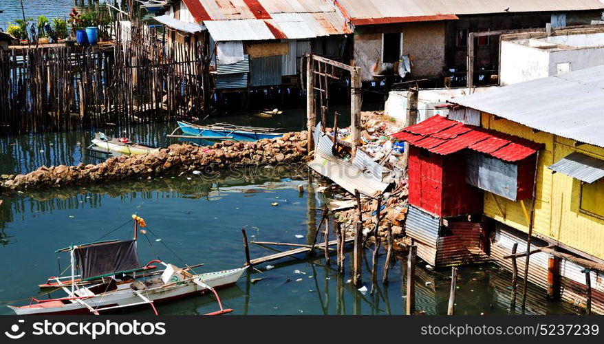 blur philippines house in the slum for poor people concept of poverty and degradations