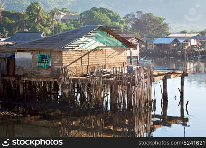 blur philippines house in the slum for poor people concept of poverty and degradations