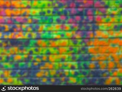 Blure background colored brick wall