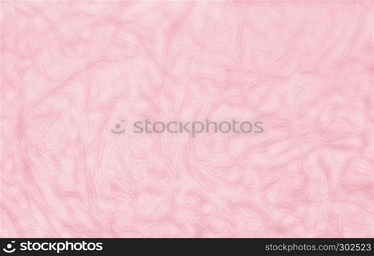 Blured pastel pink crumpled tissue paper background. Space for copy.. Pastel Pink Crumpled Paper Background
