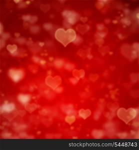 blured valentine&#39;s day red background with hearts