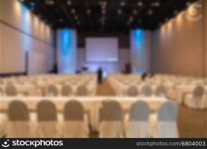 blurred abstract background of conference seminar meeting at the convention hall