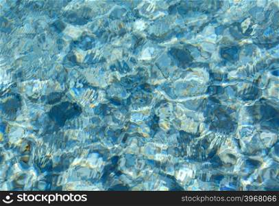 Blurred abstract background of wavy water in swimming pool