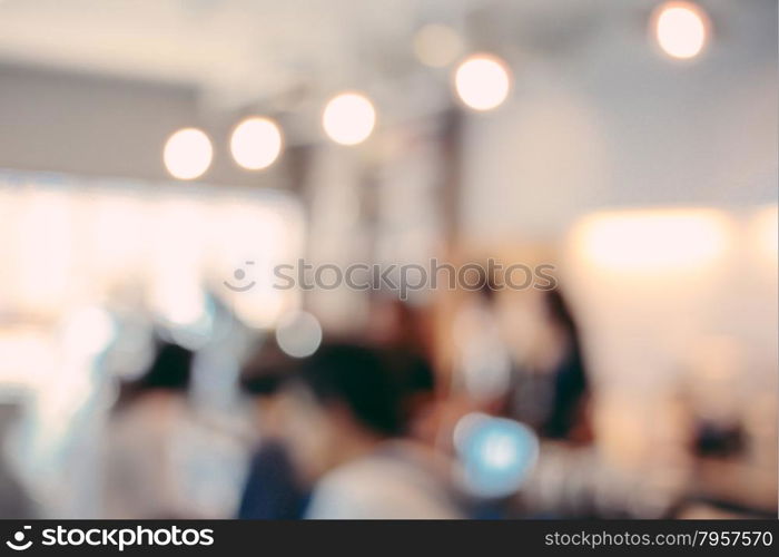 Blurred background : Barista and customers at cafe with blur background