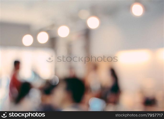 Blurred background : Barista and customers at cafe with blur background