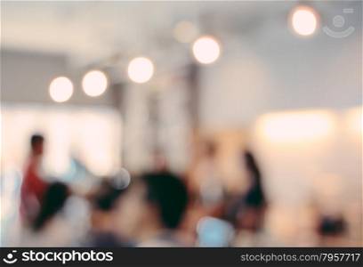 Blurred background : Barista and customers at cafe with blur background