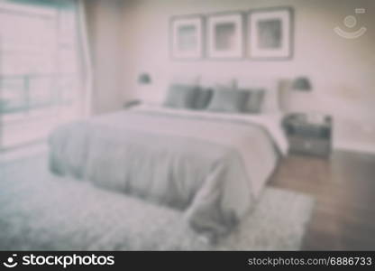 Blurred background bedroom in classic style interior