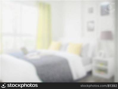 Blurred background bedroom in modern interior style