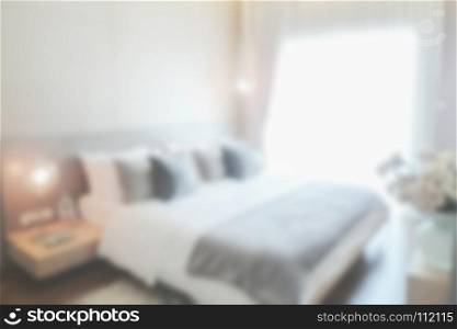 Blurred background bedroom in modern intorior style