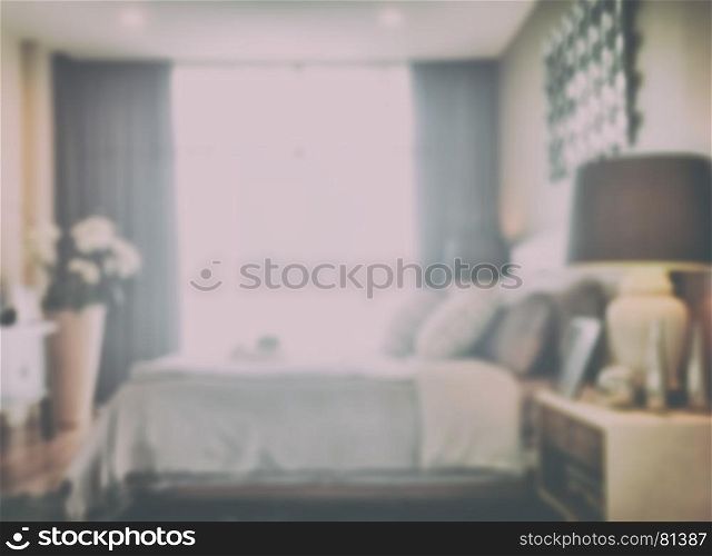 Blurred background bedroom in modern intrior style