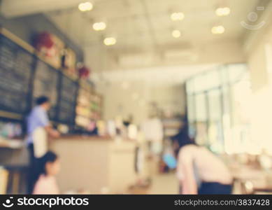 Blurred background : customer at cafe, blur background