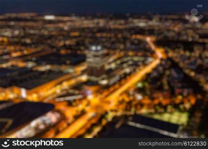 Blurred background - defocused aerial view of Munich. Defocused aerial view of Munich