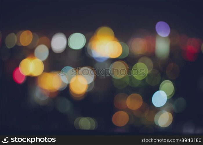 Blurred background of bokeh city night