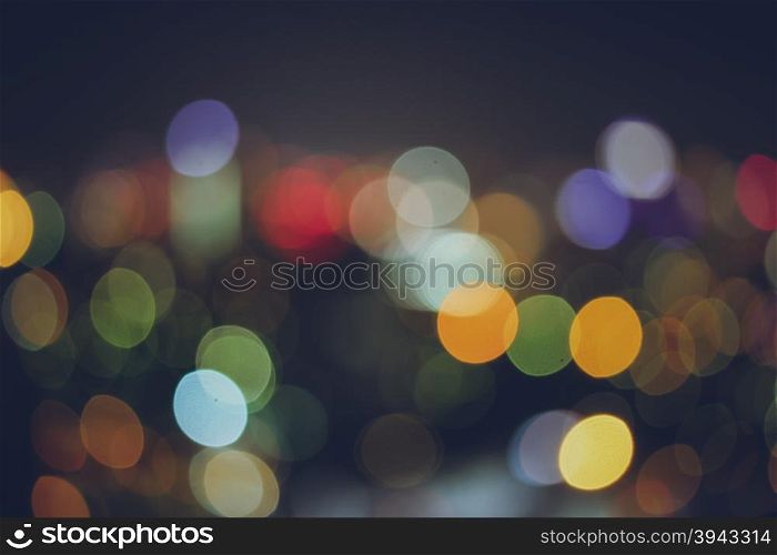 Blurred background of bokeh city night