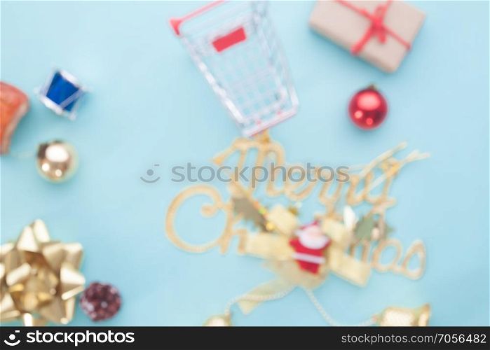 Blurred background of Christmas concept, Flat lay