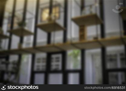 Blurred background of coffee shop, stock photo