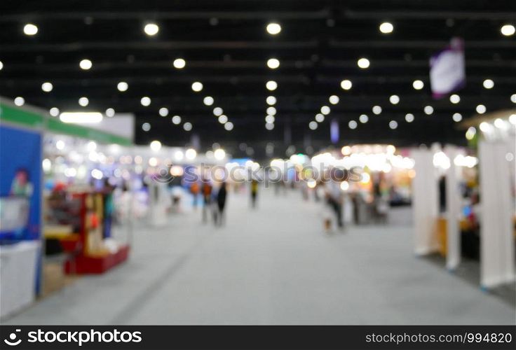 Blurred background of event exhibition show public hall, business trade fair.