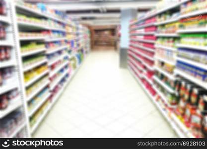 Blurred background of supermarket