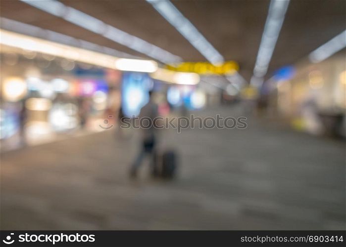 Blurred background of Traveler at airport terminal