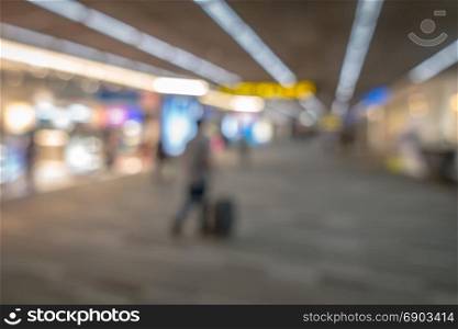 Blurred background of Traveler at airport terminal