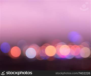 Blurred bokeh city lights abstrct