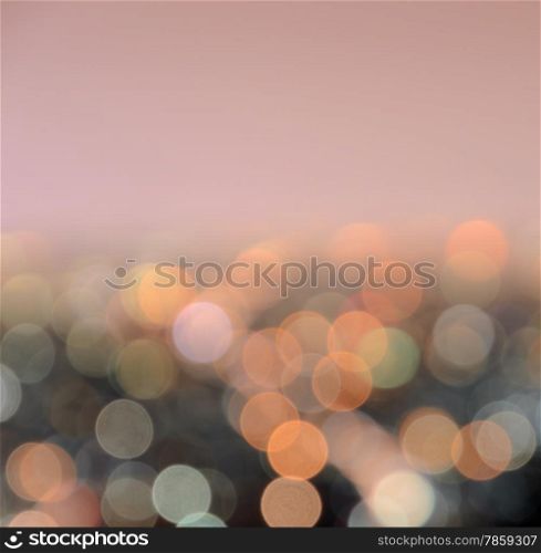 Blurred bokeh city lights abstrct with space
