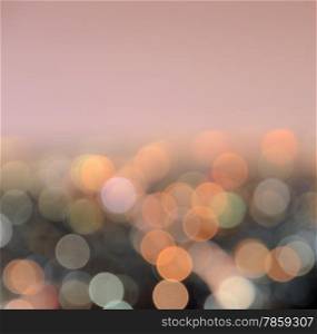 Blurred bokeh city lights abstrct with space