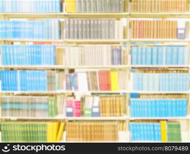 Blurred bookshelf library for background use