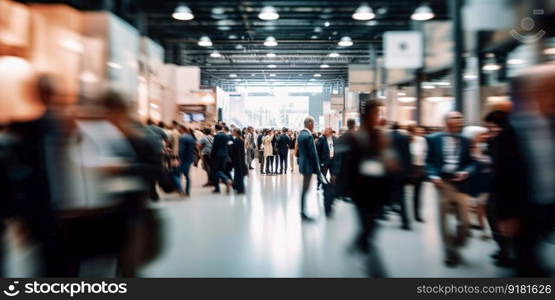 Blurred business people walking in the city scape , Generate Ai