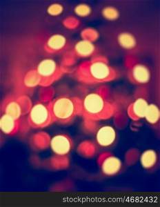 Blurred Christmas tree bokeh background