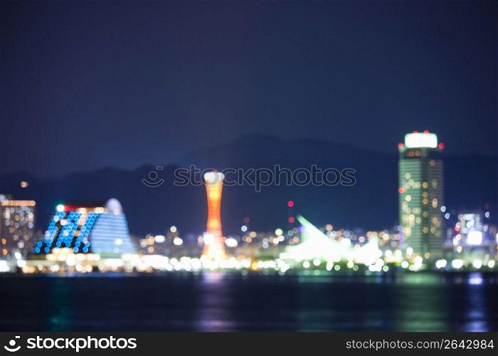 blurred city lights at night