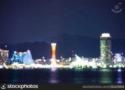 blurred city lights at night