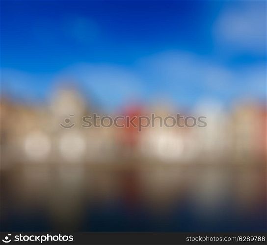 Blurred defocused background of European town. Bruges Brugge, Belgium