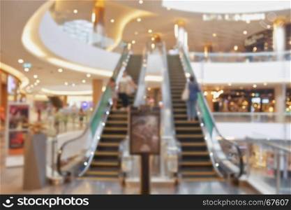 Blurred escalator in department store