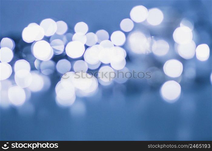 blurred fairy lights blue