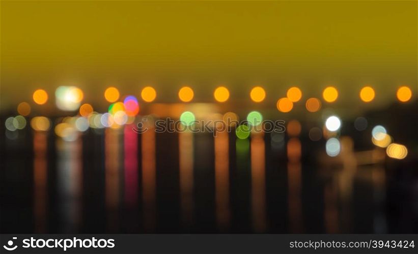 Blurred image of bokeh city night lights abstract background