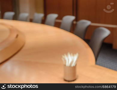 Blurred image of empty boardroom background. Business concept