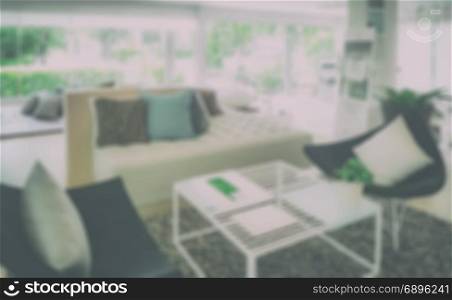 Blurred image of living room interior