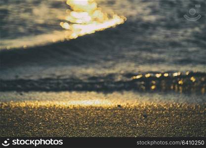 blurred in australia the concept of relax in the sea reflex of the golden sun