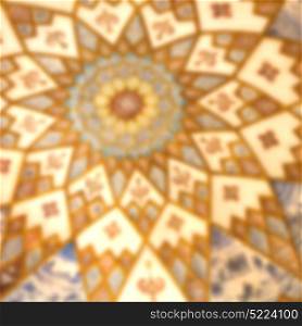 blurred in iran abstract texture of the religion architecture mosque roof persian history