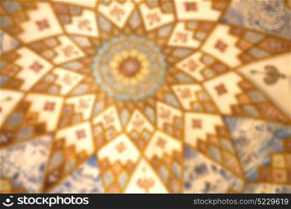 blurred in iran abstract texture of the religion architecture mosque roof persian history