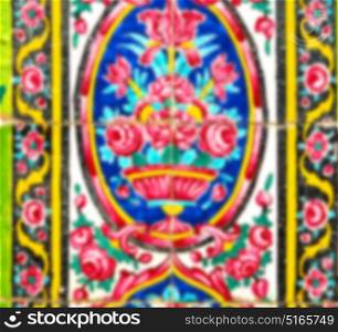 blurred in iran the old decorative flower tiles from antique mosque like background