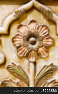 blurred in old iran mousque the column incision of a flower like abstract background