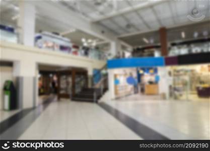 blurred indoor shopping center