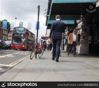 blurred London background. blurred London street, unrecognisable people useful as a background
