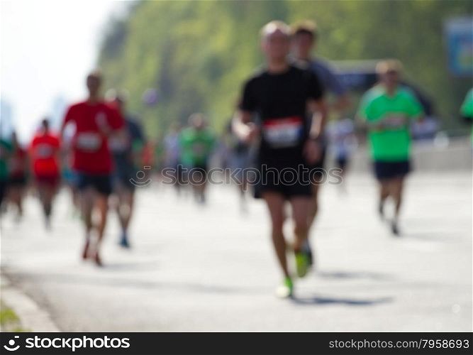 Blurred mass people of marathon runners&#xA;
