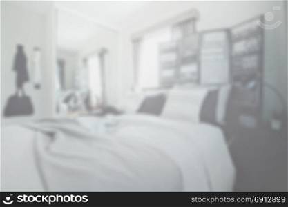 Blurred modern bedroom with black and white tone